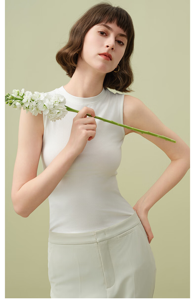 MONTAGUT Modal Cotton Tank Top for Women, Suit Inner Wear Camisole Bra, Wide Shoulder Sleeveless Top, Ribbed Thin Undershirt for Summer 23