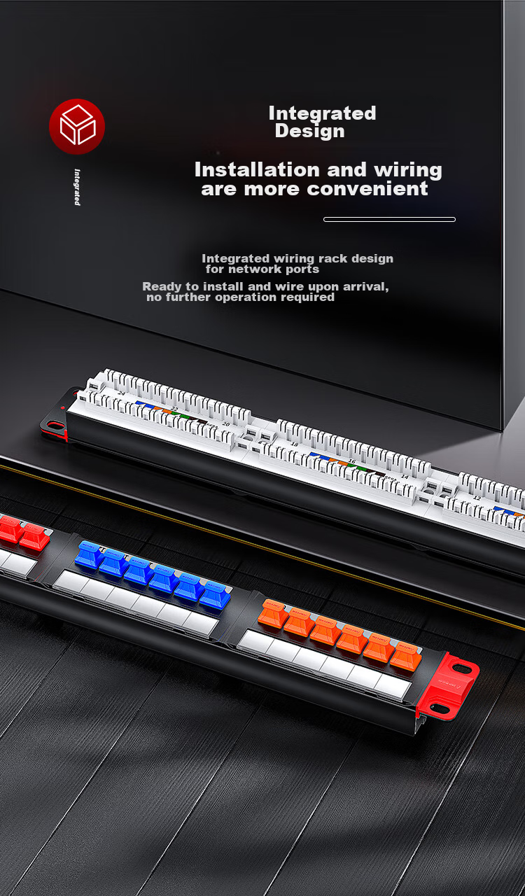 AMPCOM Patch Panel with 24 Ports, Cat5e Network Cable Patch Panel, 1U Rack-Mounted CAT5E Network Patch Panel, 15U Gold-Plated Xuerke Test AMCAT5E1924 4