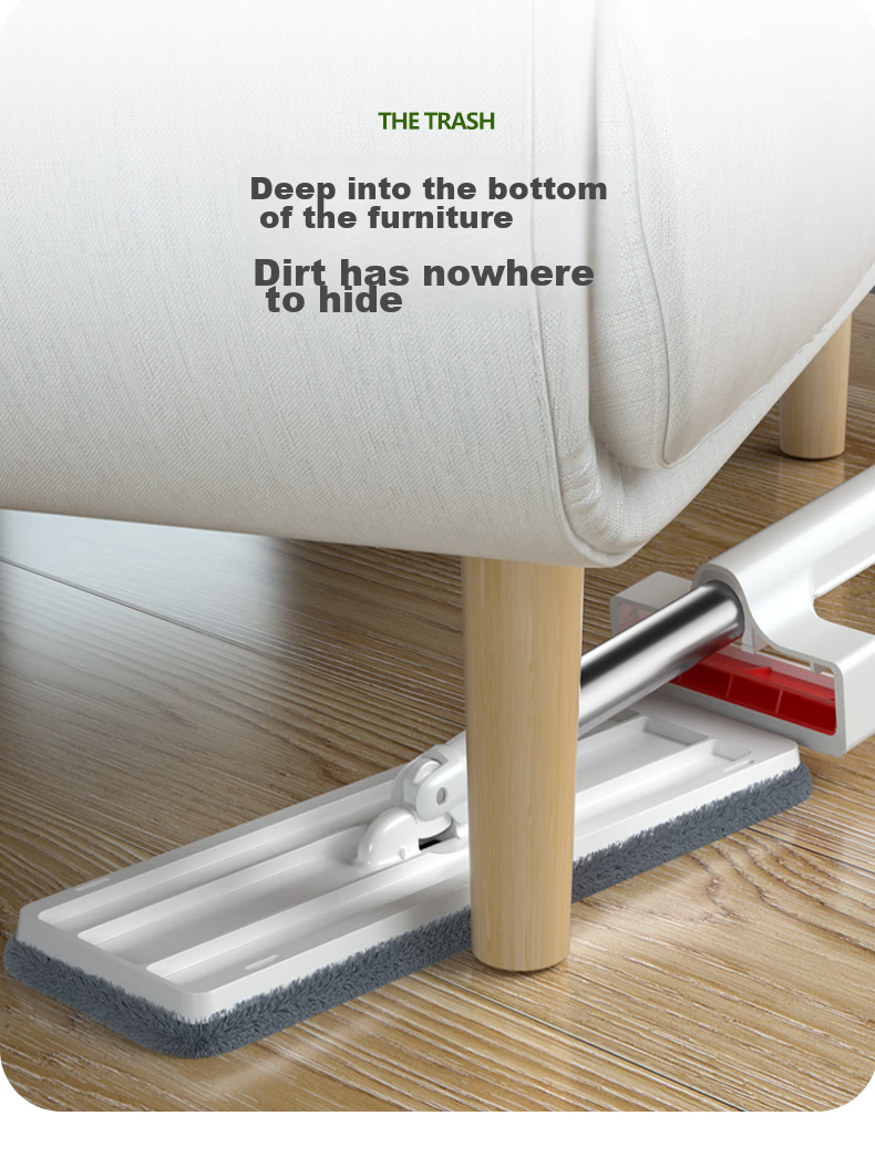 Youjialiangpin Flat Mop, 60CM Handle Length, 156CM Total Length, 3 Cloths Included, Household Use, No Hand Washing Required, Lazy Person's All-In Mop, Office And Commercial Cleaning Tool 12