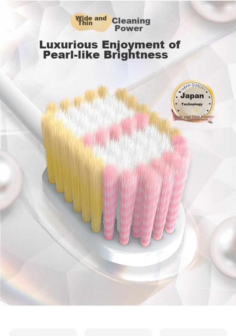 Lion Fine Bristle Wide Thin Tea Sensitive Protection, 2 Wide Heads Adult Toothbrush Soft Bristles Family Pack 1