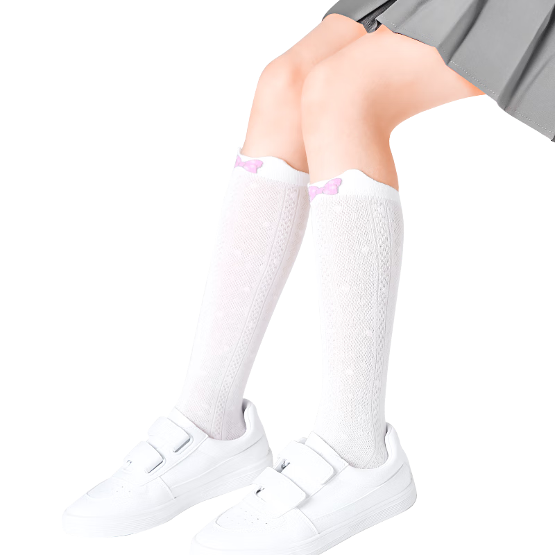 Barbie Girls' Mid-Calf Socks, Children's Long Socks, Girls' Thin Spring And Autumn Socks, Baby Half-Leg High Socks