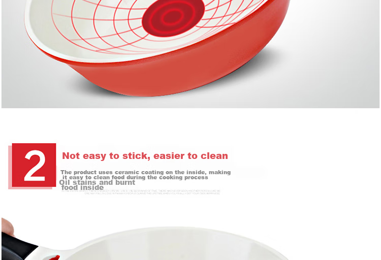 LOCK&LOCK Colorful Low-Oil Non-Stick Frying Pan with Salt Flat Bottom Ceramic Pan for Induction And Gas Stoves, Red, 28cm 11