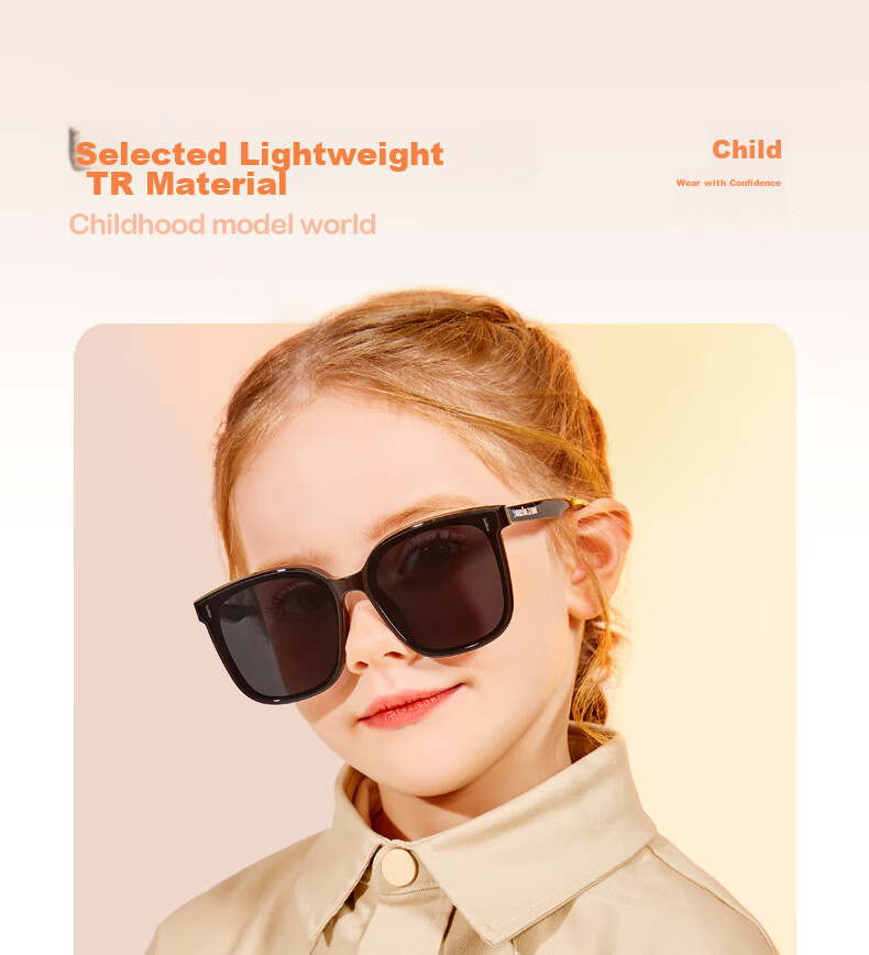 PARZIN Children's Sunglasses, Fashionable TR Square Frame Glasses for Boys And Girls, Outdoor Sun Protection Sunglasses for Ages 8-12 PZ21039 5