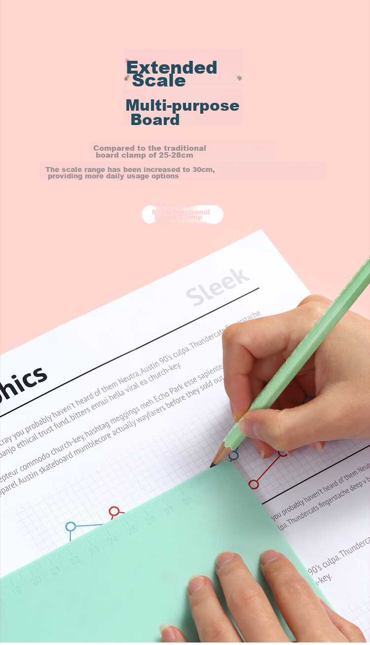 COMIX Writing Clipboard A4 Full Plastic Vertical Pink Single-Hand Open/Close with Built-In Pen Holder, Hanging, Graduated Scale, Lightweight Portable Meeting Clipboard, Essential for Back-To Season for Students 5