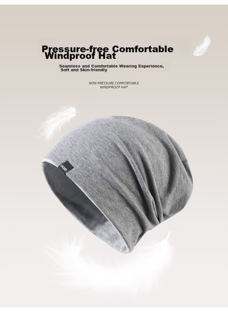 CACUSS Hat for Men And Women, Spring And Summer Thin Cotton Balaclava, Warm Maternity Cap, Air Conditioning Hat, Black Large Size 4