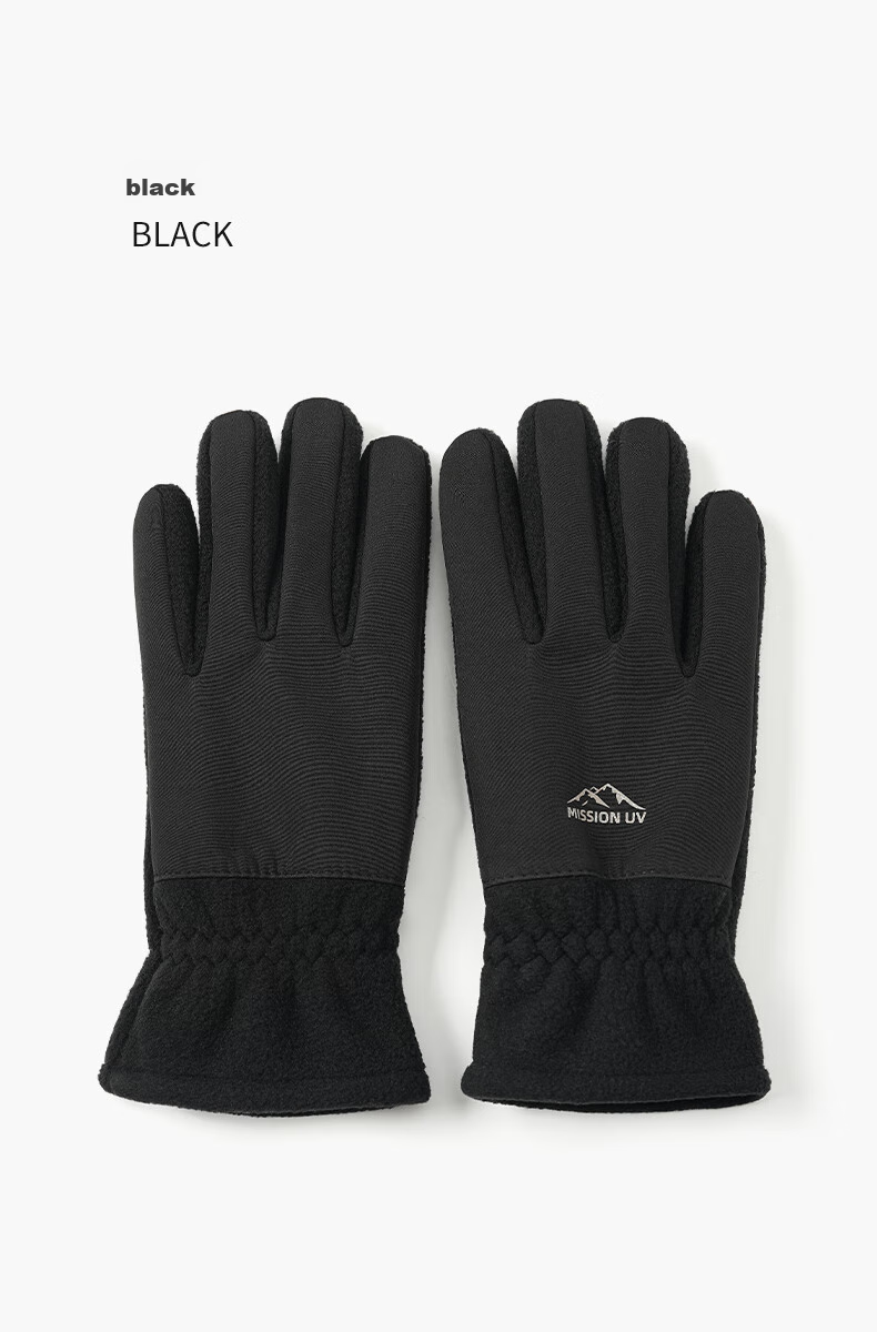 MISSION UV Fleece Warm Gloves for Men, Winter Thickened And Fleece-Lined, Autumn And Winter Hiking Cycling Driving Windproof Cold-Resistant Touchscreen Gloves 9