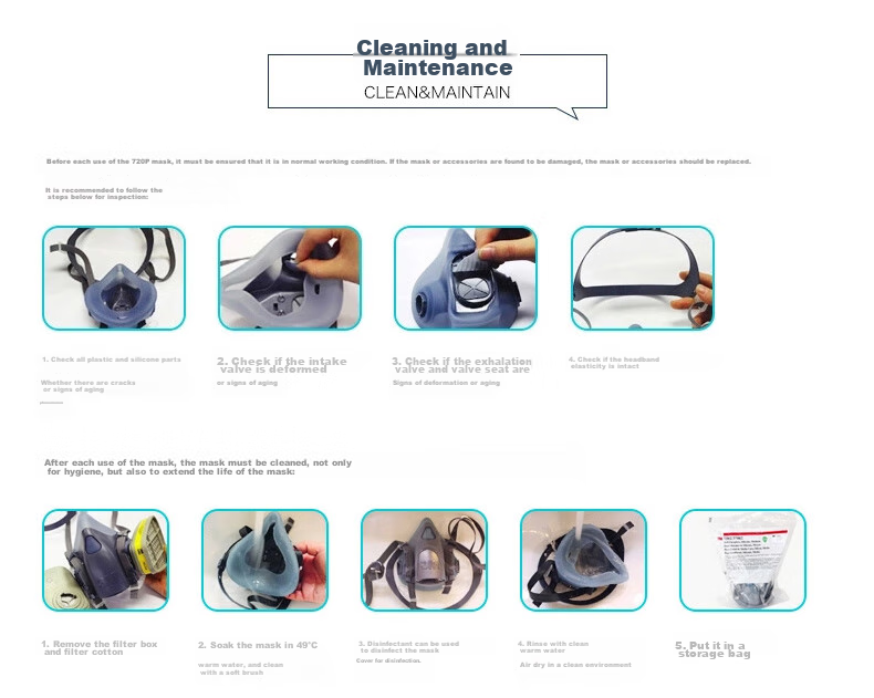 3M Dust Mask 7502 + 2097, Welding Smoke-Proof Activated Carbon Face Mask, Industrial Dust Filter Cotton, Firefighting Mask 21