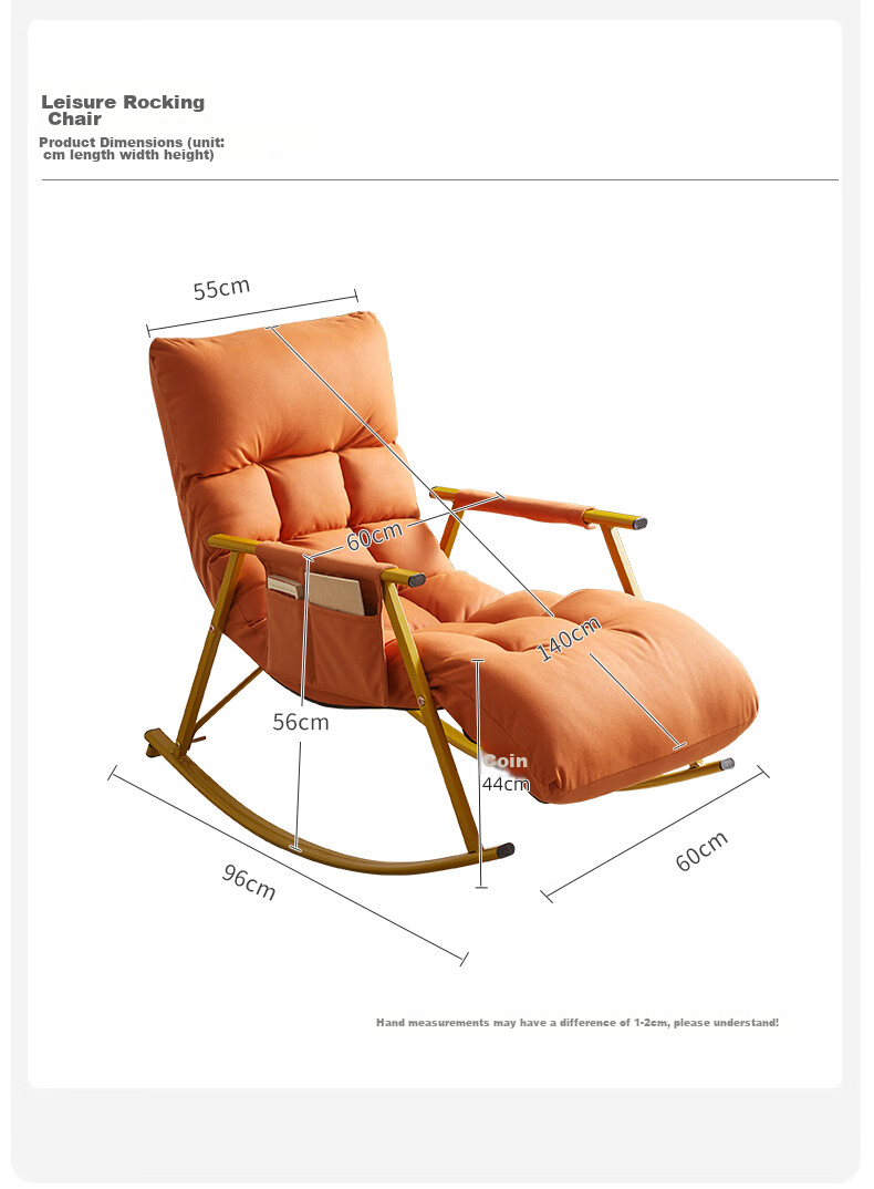 JIAYI Rocking Chair Lazy Sofa, Sleepable And Reclining, Balcony Lounge Chair, Adult Nap Living Room Single Large Sofa, 2025 New Model 19