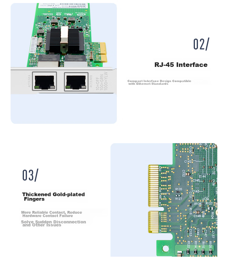 EB-LINK Intel 82576 Chip PCI-E X4 Gigabit Dual-Port Server Network Card with Two Ports, Soft Router ROS Aggregatio 8