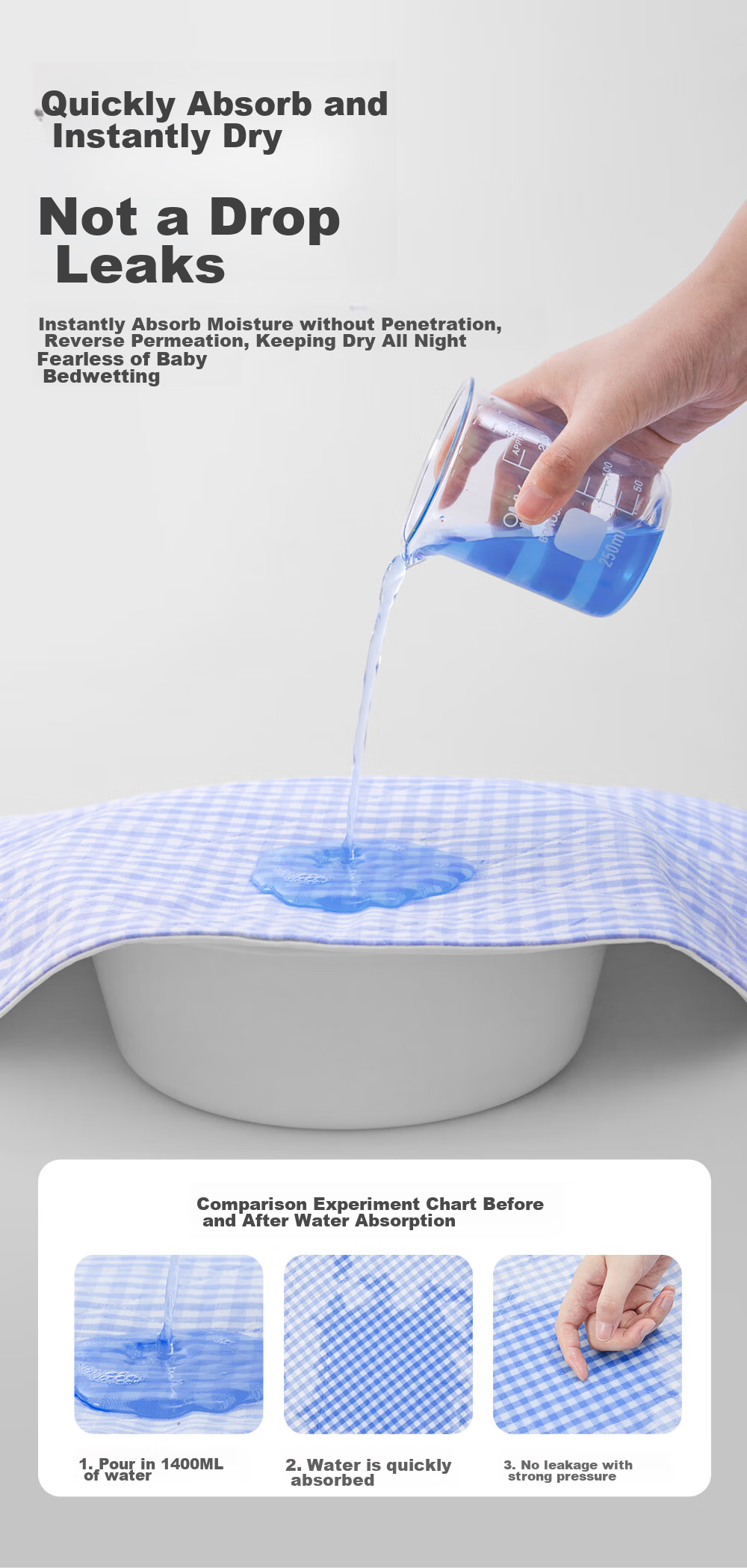 Liangliang Baby Waterproof Washable Cotton Linen Large Urine Pad Mattress 81x60cm Cooling Mat 8