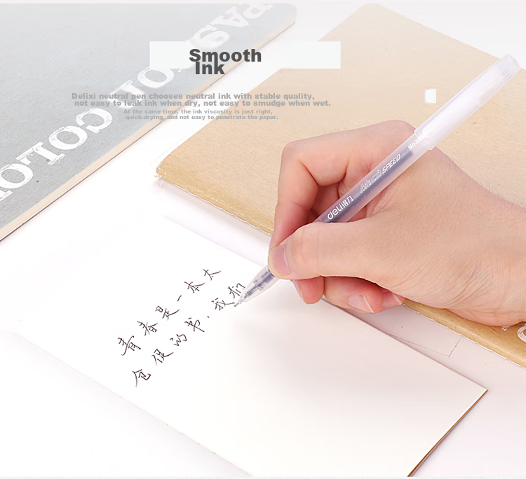Deli Black Gel Pen, 0.5mm Full Needle Tip, Office Supplies, 40 Pens/Tube, 33107, Gaokao Exam 3