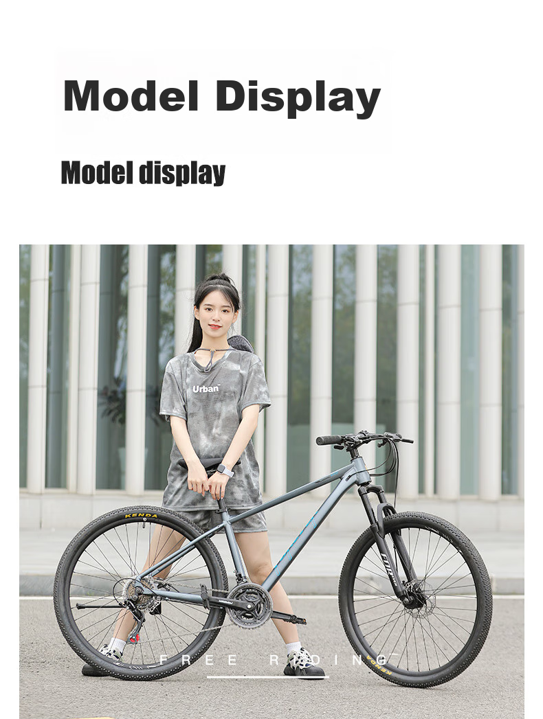 FOREVER Mountain Bike, 26-Inch Shimano, 27-Speed, Aluminum Frame, for Men And Women, Adult And Student Use, City And Off-Road Cycling, Gray Color 8