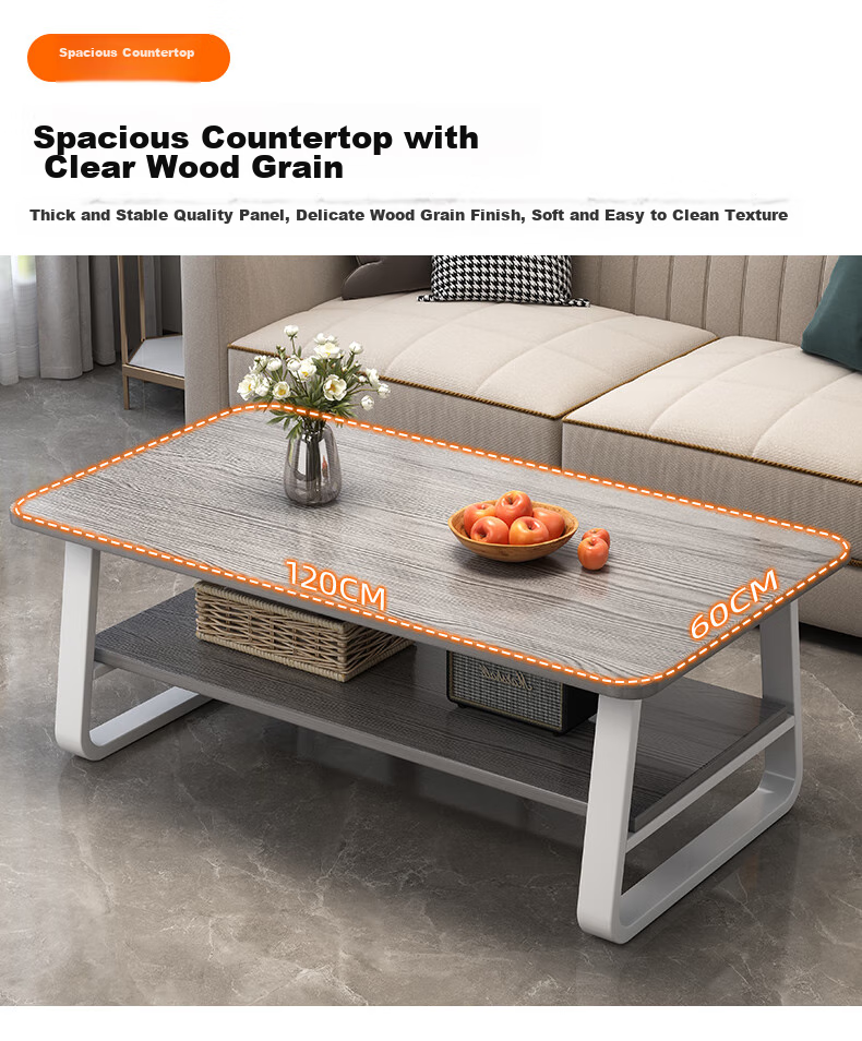 Shanshanmuyi Coffee Table for Living Room, Double-Layer Light Luxury Tea Table for Small Apartments, Modern Minimalist Small Tea Table, Multifunctional Sofa Side Table 6