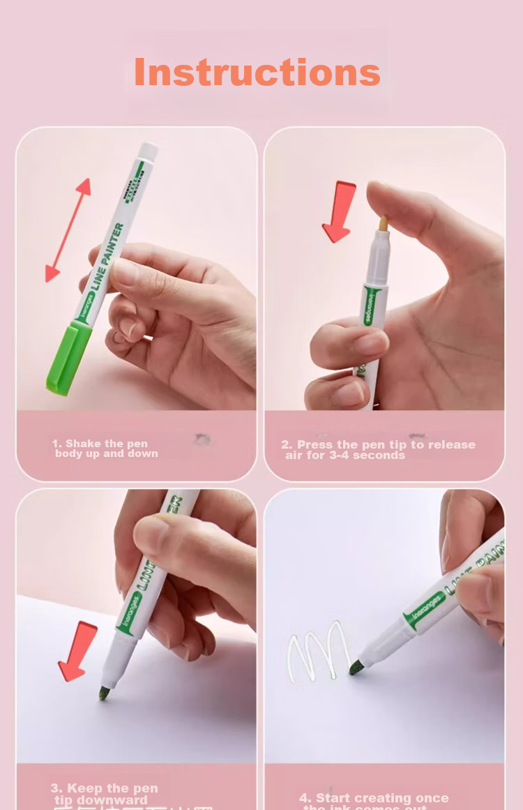 Liupintang Double-Line Outline Pen, 12 Colors, Gel Dual-Color Fluorescent Marker, for Writing, Students And Children, Floral Pattern Journaling, Colorful Pens, Curved Line Drawing, Small Newspaper Marking, Outlining Pe 17