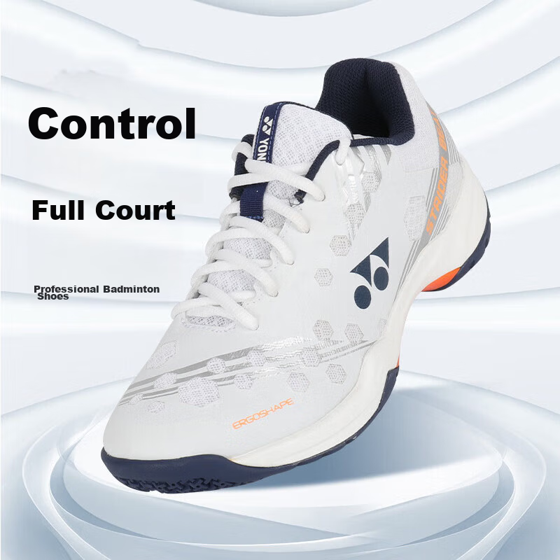 YONEX Badminton Shoes for Men And Women, Non-Slip, Wear-Resistant, Shock-Absorbing Sports Shoes SHBSRB1EX White And Orange, Size 36