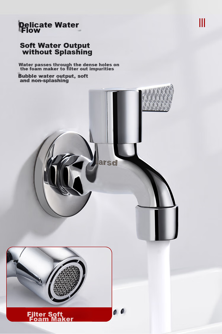 Larsd Mop Sink Faucet, Single Cold Quick-Open Tap, Extended Faucet for Mop Sink 3