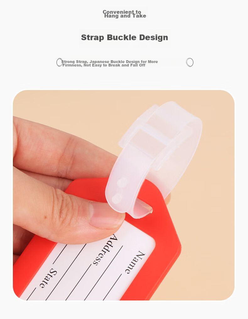 Youbili Travel Luggage Tags, Suitcase Tags, Check-In Tags, Identity Tags, Luggage Labels, Pack of 5, 9420 Rose Red 6
