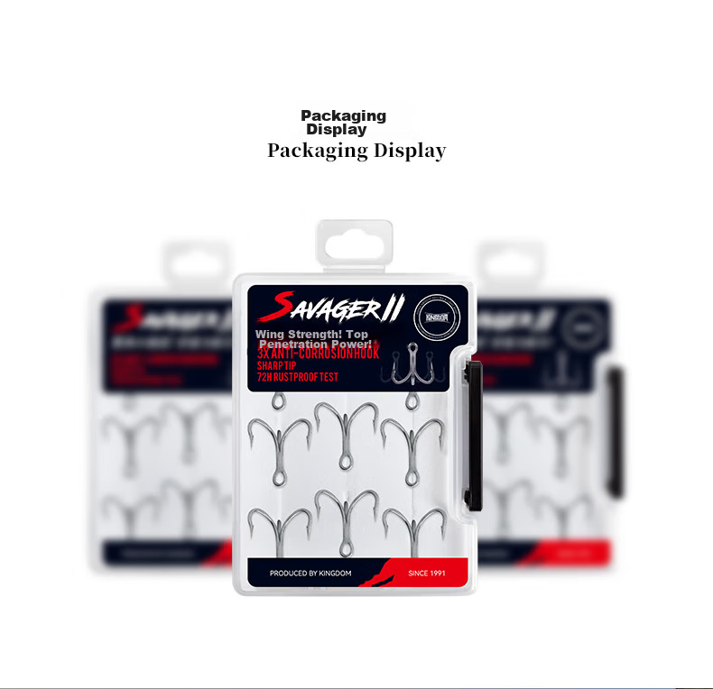 Guowangluya Sanbenkoo 3X Reinforced New Anti-Rust Lure Fishing Three-Claw Hook, Three Anchor Hooks with Barbs, Fish Hook, Size 8/8 Pieces/box 7