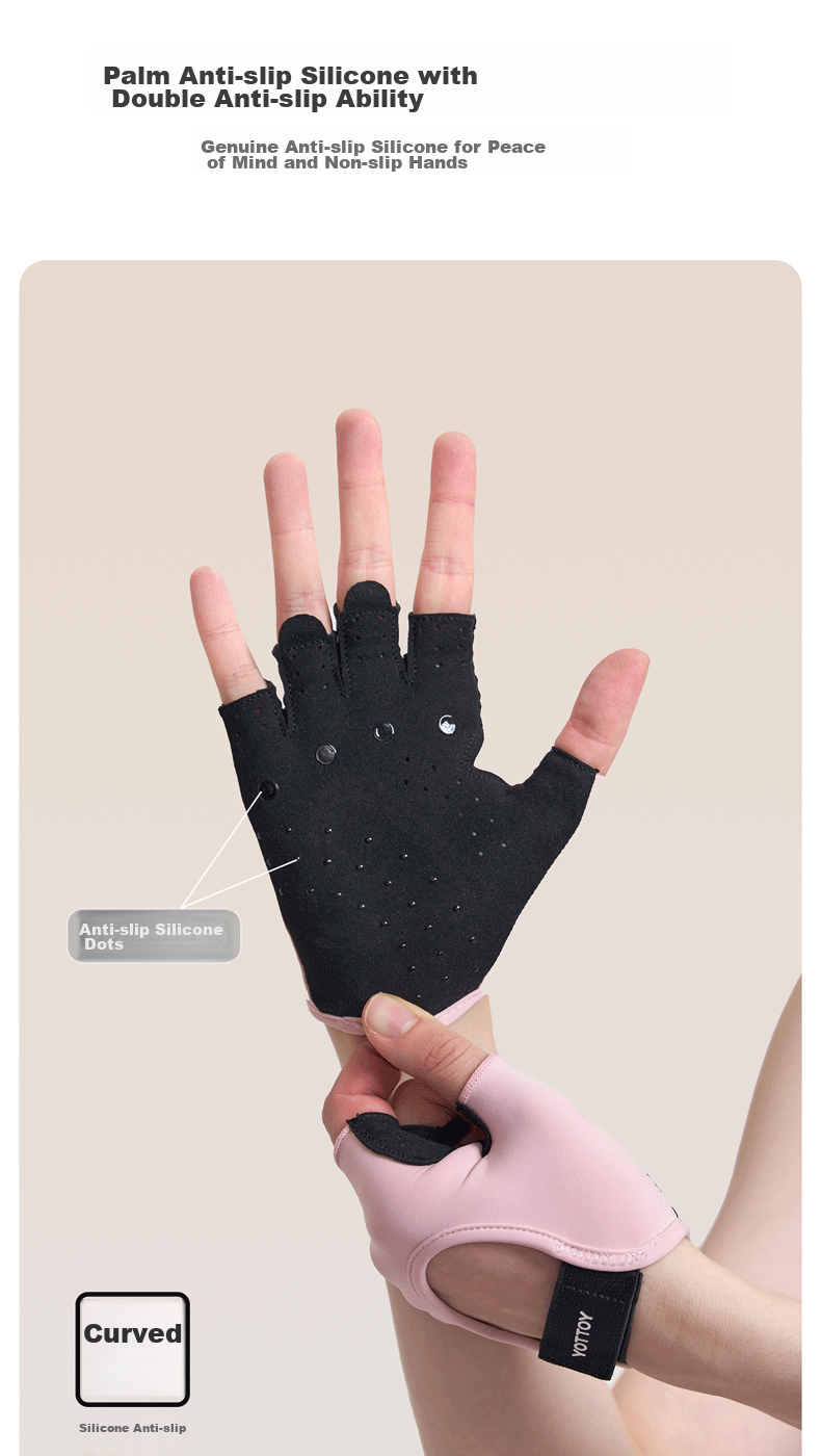 Yottoy Fitness Gloves for Men And Women, Sports Cycling Half-Finger Anti-Slip Anti-Callus Pull-Up Equipment Training Gloves, Mysterious Black, Size M 5