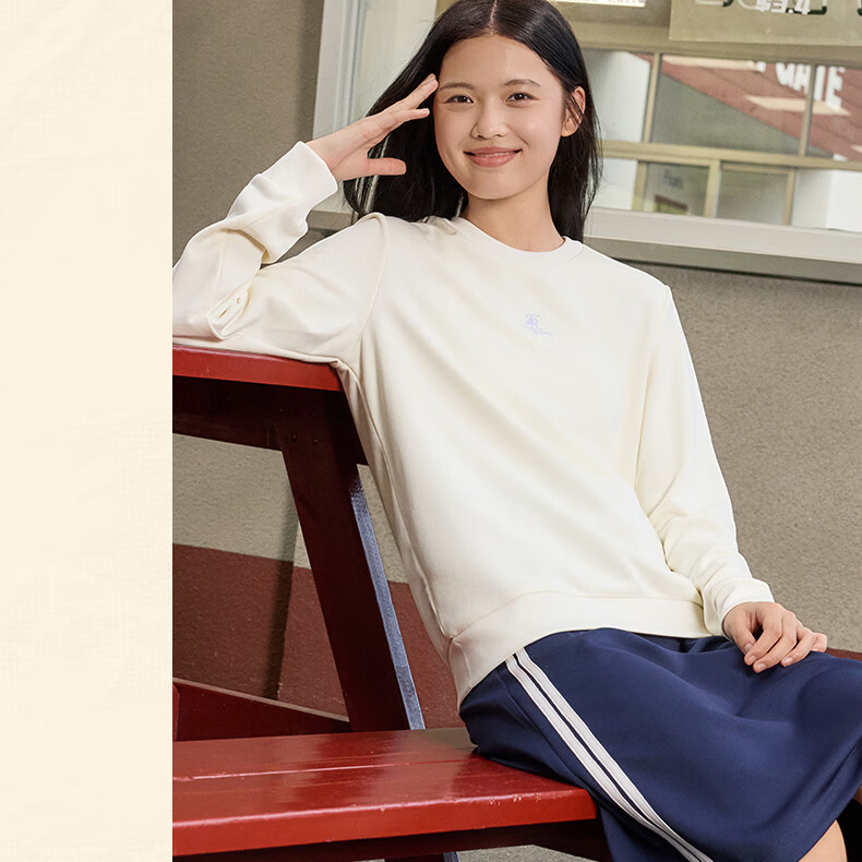 361° Women's Sweatshirt, Spring Fleece-Lined Jacket, Sports Casual Round Neck Long-Sleeve Pullover Top, 662344801D-2 17
