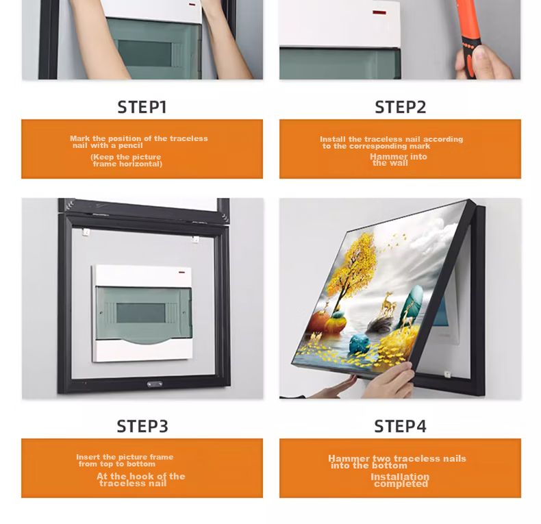 Yihuanyu New Chinese-Style Cream-Colored Electric Meter Box Decorative Painting, No Drilling Required, Covers Electrical Switch Box And Distribution Box, Wall Art And Mural 14