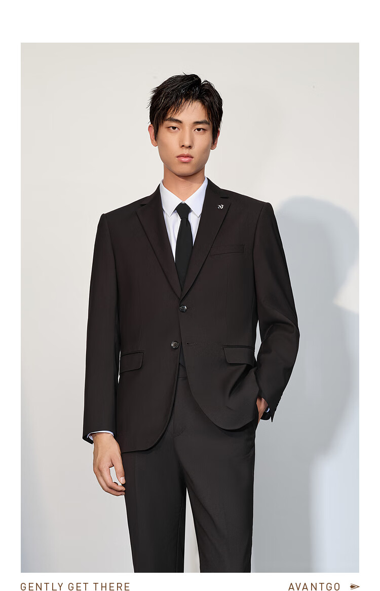 HLA Men's Suit Set, Spring And Autumn Light Business Classic Series Suit Set for Men, Navy Blue 180/96A(50A) 10