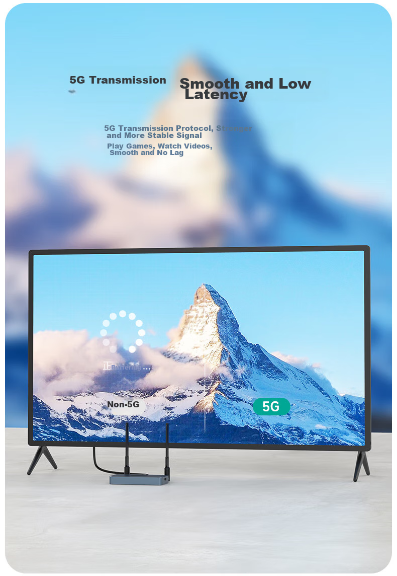 MT-Viki Wireless Screen Mirroring Device, HDMI Enterprise-Grade High-Definition 4K Wireless Transmitter And Receiver, VGA Projector Transmission Device, 5G No Delay, MT-WX02R 4