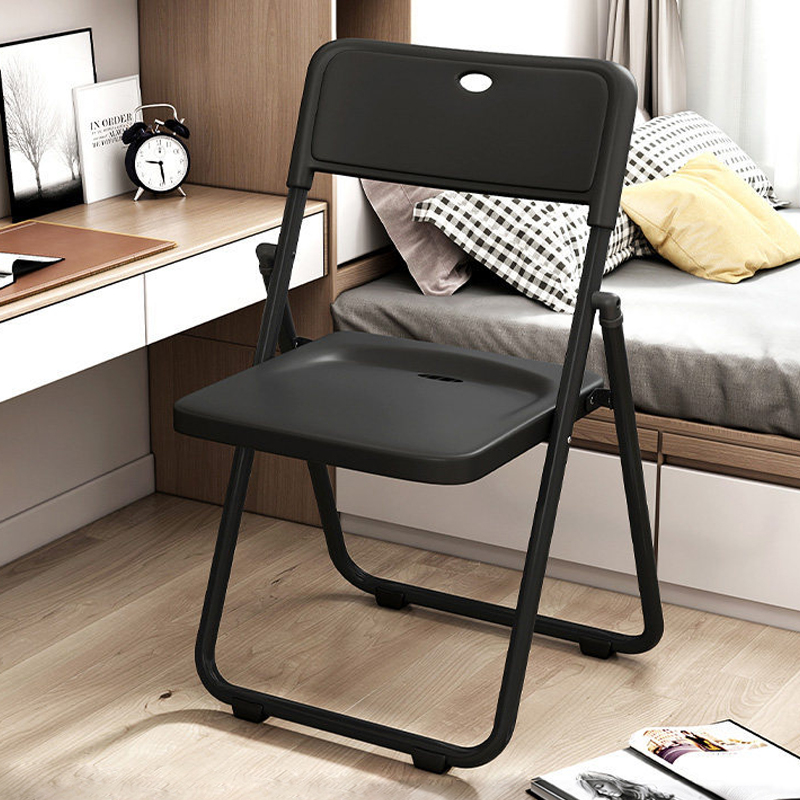 XINGKAI Folding Chair, Stool, Office Chair with Backrest, Computer Chair, Conference Chair, Dormitory Chair, 3017 All Black