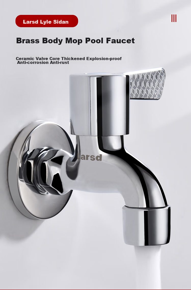 Larsd Mop Sink Faucet, Single Cold Quick-Open Tap, Extended Faucet for Mop Sink 1