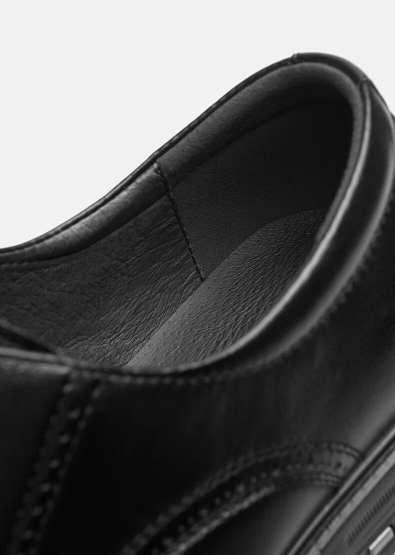HLA Men's Leather Shoes, Top Grain Cowhide, Lace-Up Formal Business Casual Shoes for Men, T269 Black Size 44 21