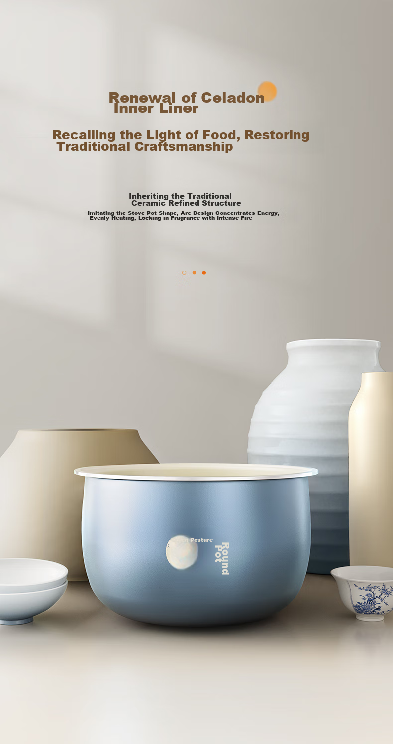 Midea Fast Cream Rice Cooker for Home Use, Suitable for 3-5 People, Antibacterial Non-Stick Inner Pot, 5L Capacity, Celadon Color, New Smart Model with Reservation Function MB-5E01R 4