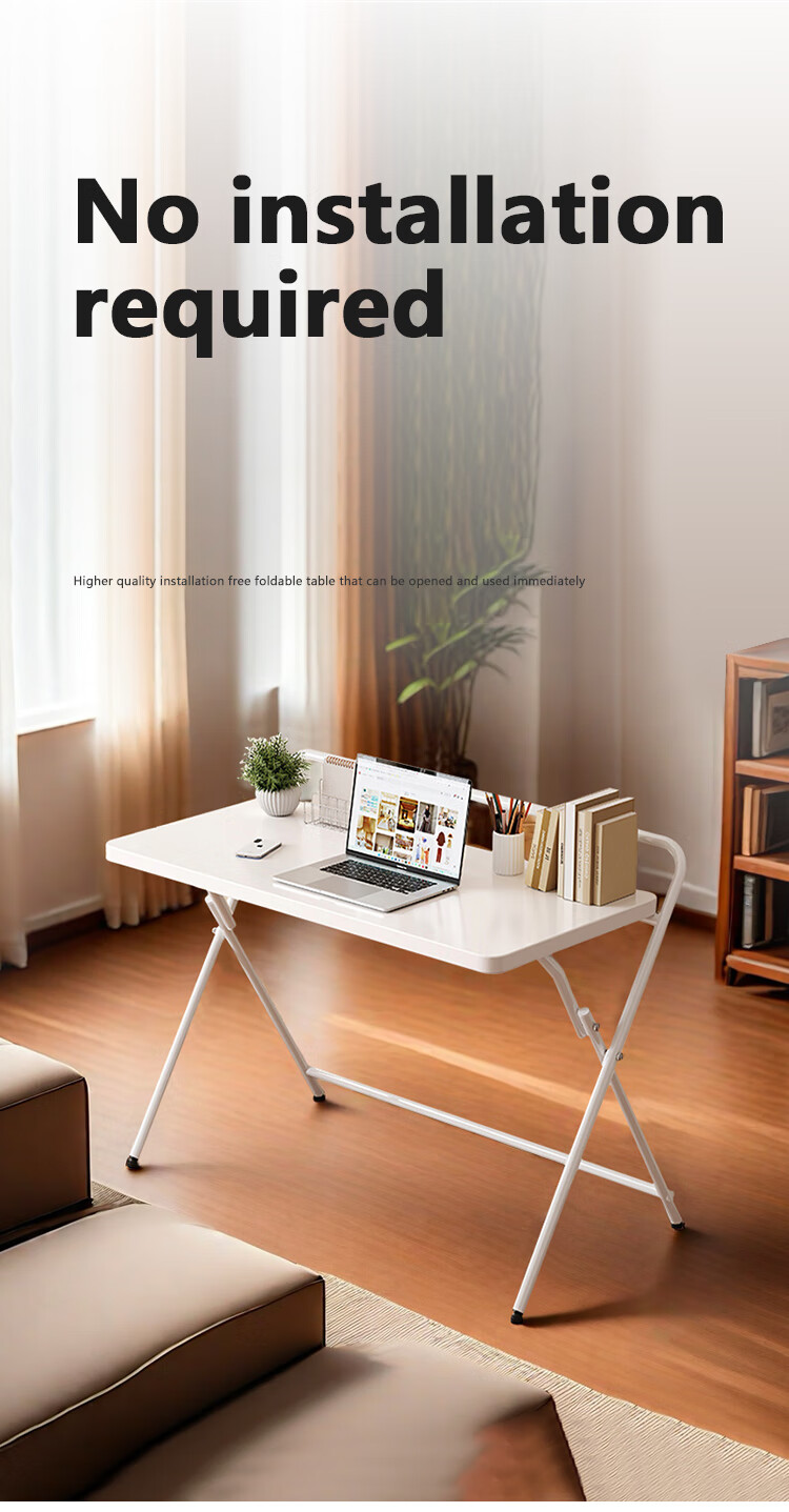 Huanaxin Folding Computer Desk for Home Study, Bedroom Writing And Office Use, Simple Small Desk BGZ812 White 80cm 1