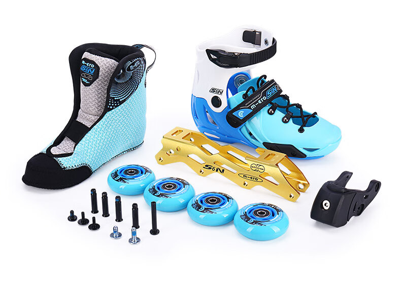 Micro Maiguo Roller Skates for Children, Boys And Girls, Hard Shell Flat Wheels, Micro Straight-Arrangement Inline Skates, S6N Pink Set, Size S 13