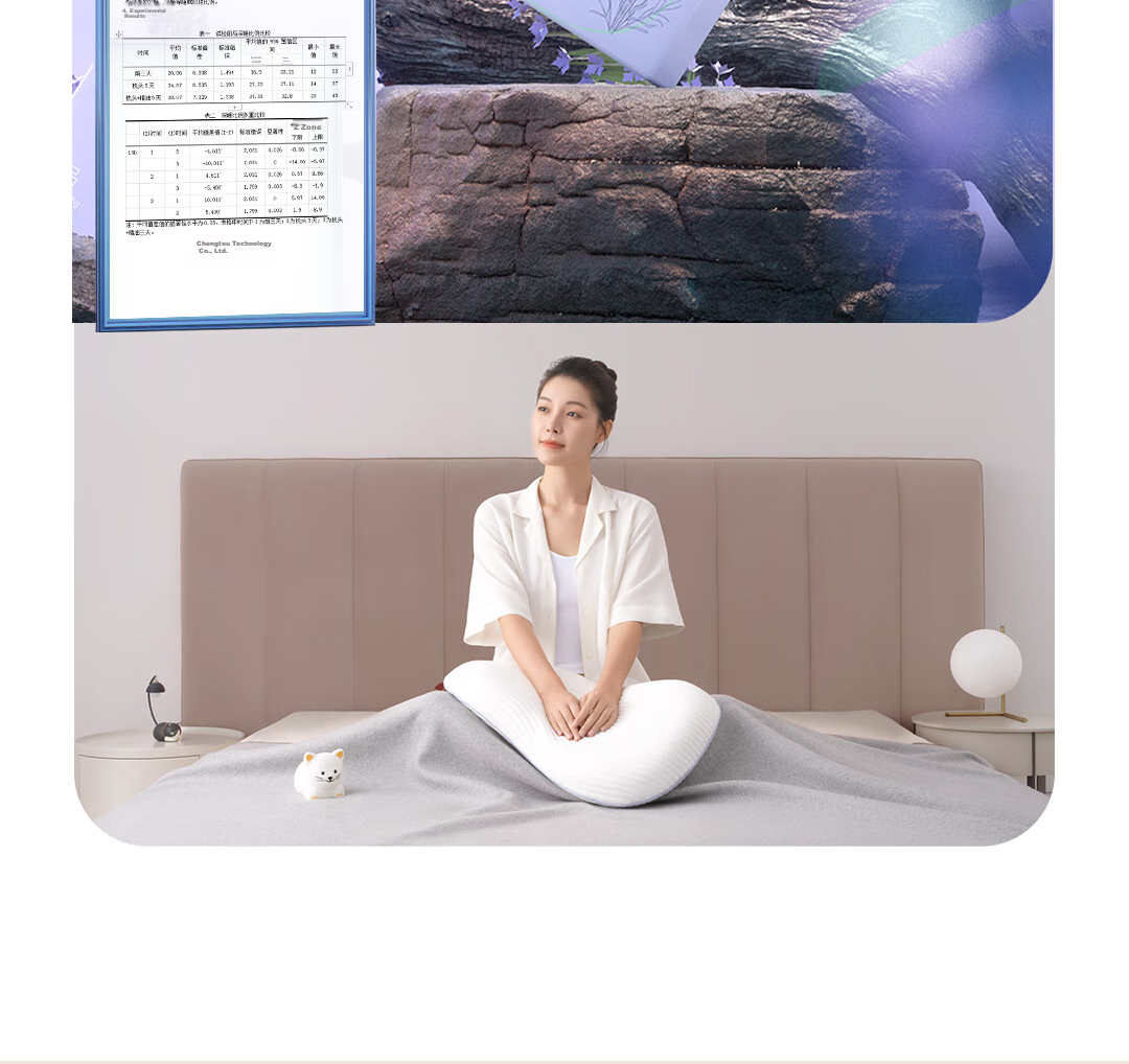 Caihongyoupin Latex Pillow, Imported Natural Latex Cervical Pillow, Class A Fabric Pillowcase + Pillow Core, Cat Belly Style, ZRM-W 18