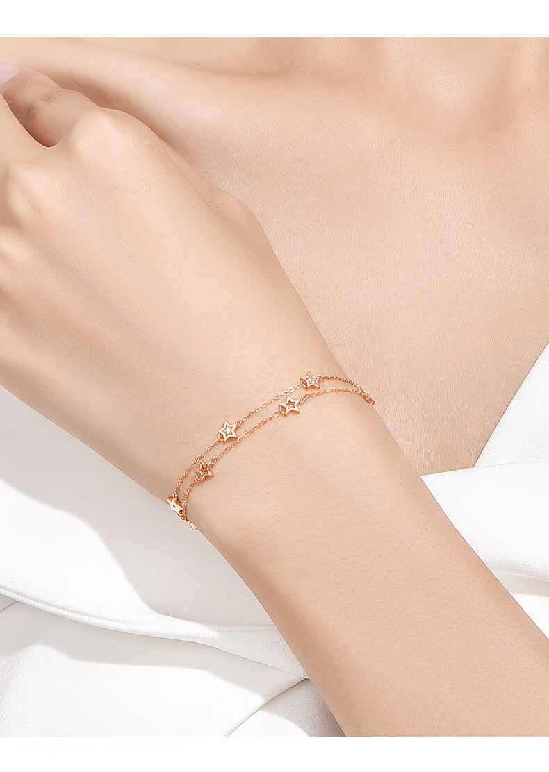 Love Promise Luxury High-End Starry Double-Layer Silver Bracelet for Women Niche 2025 New 520 Valentine's Day Gift for Girlfriend 3