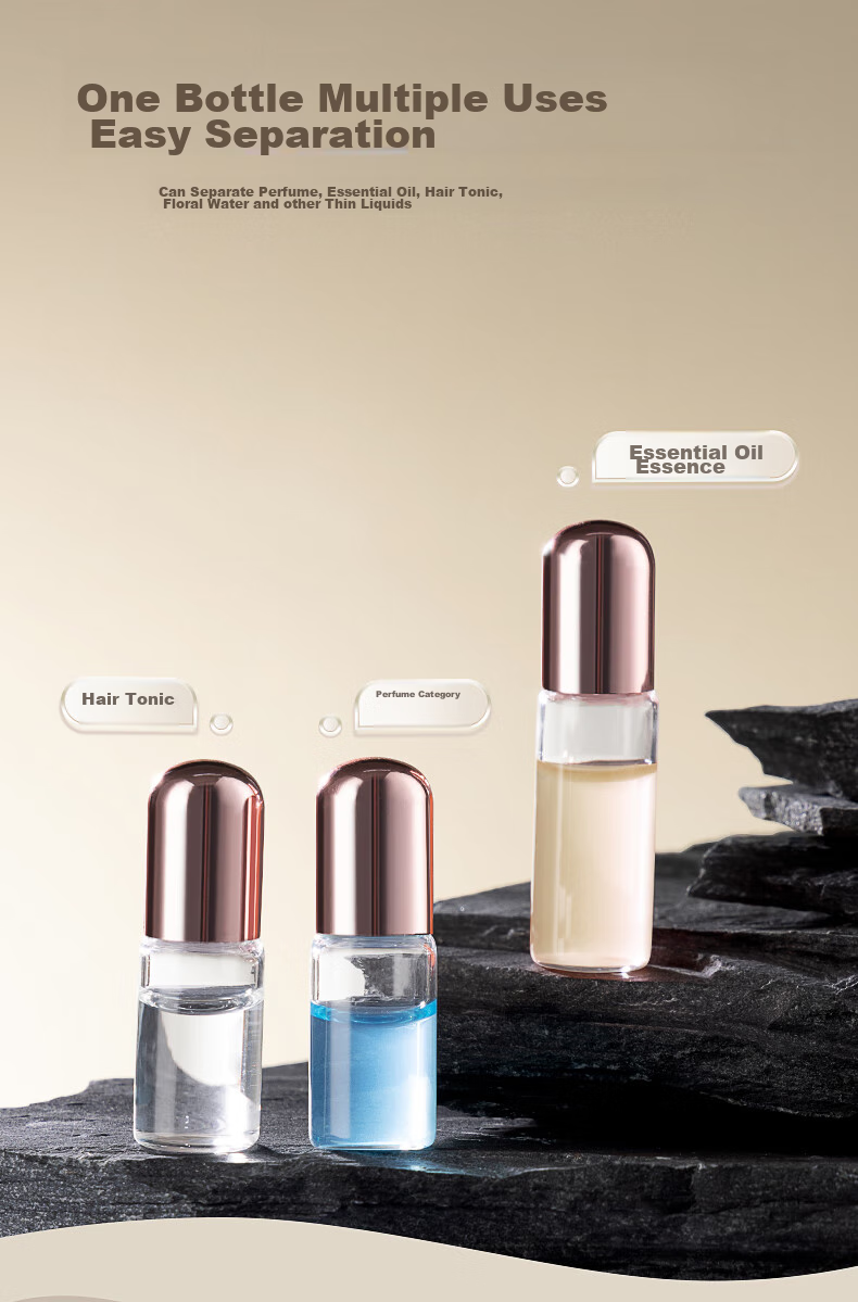 Chense Perfume Dispenser Bottles (3ml*3), Mini Rollerball Portable Sample Empty Bottles, Glass Essential Oil 5
