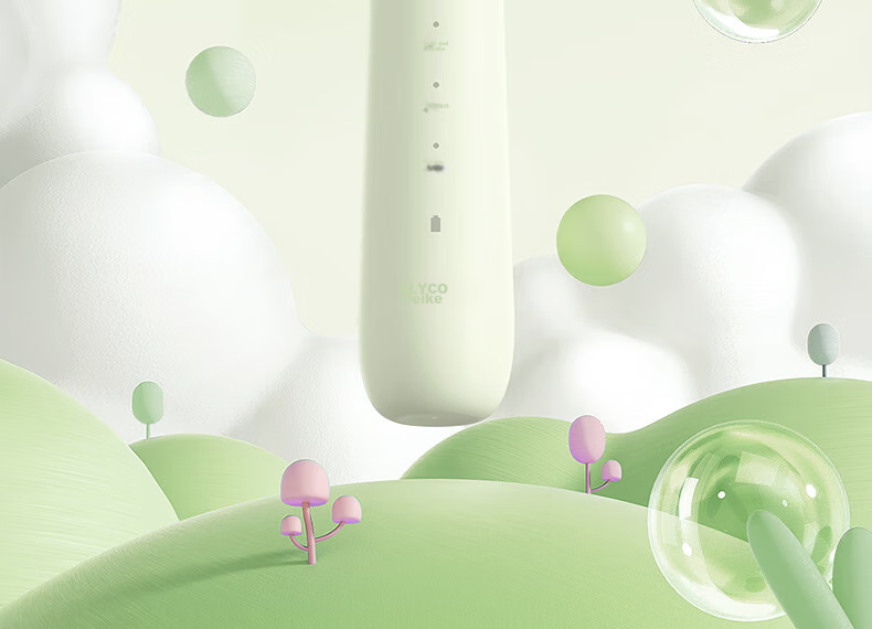 FLYCO Children's Electric Toothbrush with 3 Modes, Smart Timer, Sonic Soft Bristles, for Ages 3-6 Birthday And Children's Day Gift for Boys FT7110 Cute Gree 3
