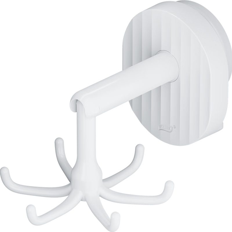 Taili Suction Cup Hook, No Drilling Required, Strong Pot And Spoon Holder, Wall-Mounted Kitchen Bathroom Storage Rack with Rotating Hooks, 1 Piece