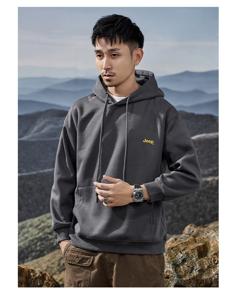 JEEP Men's Hooded Sweatshirt, Heavyweight Hoodie Jacket for Men, Loose-Fitting Spring And Autumn Outerwear for Men in 2026 24