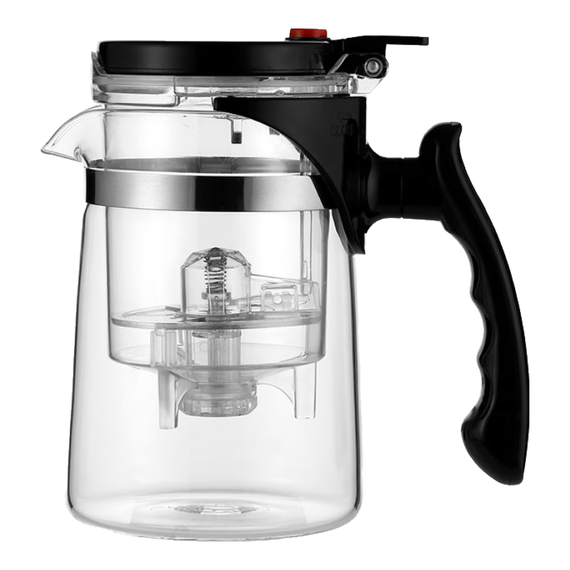 Fuguang Heat-Resistant Glass Filter Teapot, Tea Set with Press-Type Inner Container, Tea Infuser Pot, Tea-Water Separation Kettle