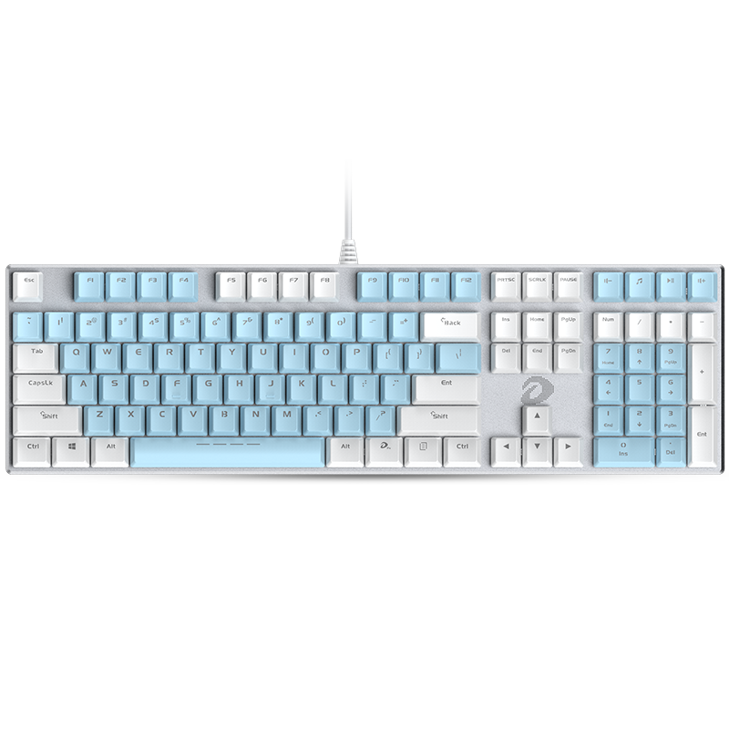 DAREU EK815 Mechanical Alloy Keyboard Wired Gaming Keyboard Multi-Key Anti-Ghosting 108 Keys Single Backlight for Girls White Blue Brown Switches
