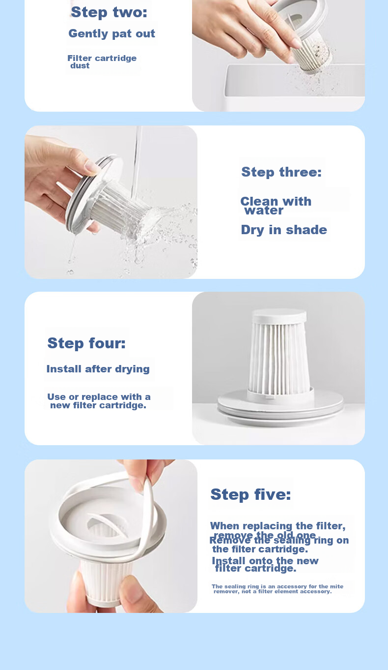 Jingwanhui Compatible with Xiaomi Mijia MJCMY01DY Dust Mite Remover, Wired Version Vacuum Cleaner, Filter Cartridge, Filter Mesh, 3-Pack Hapai Mesh W836 9