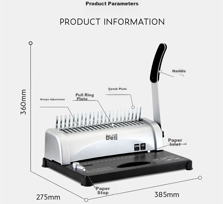 Deli Low-Force Ring/Buckle Binding Machine, 21-Hole Document File Tender Punched Machine/puncher, 3870N [Please Check for Free Gifts after Placing Order] 5
