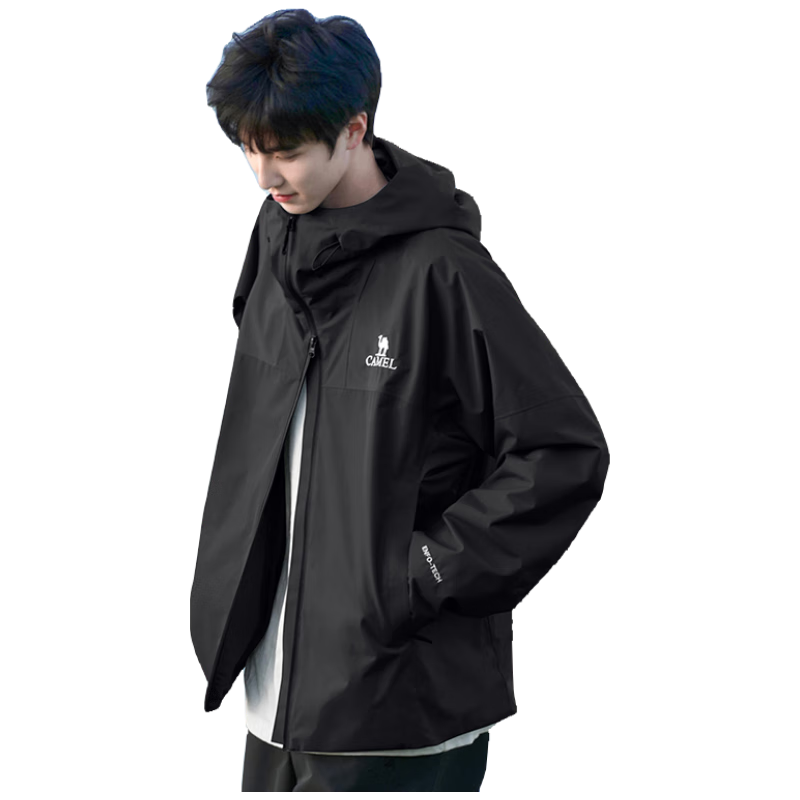 CAMEL [Yushen] Outdoor Hardshell Single-Layer Jacket with Strong Pressure Glue, Windproof And Waterproof Hiking Mountaineering Coat, 3XL