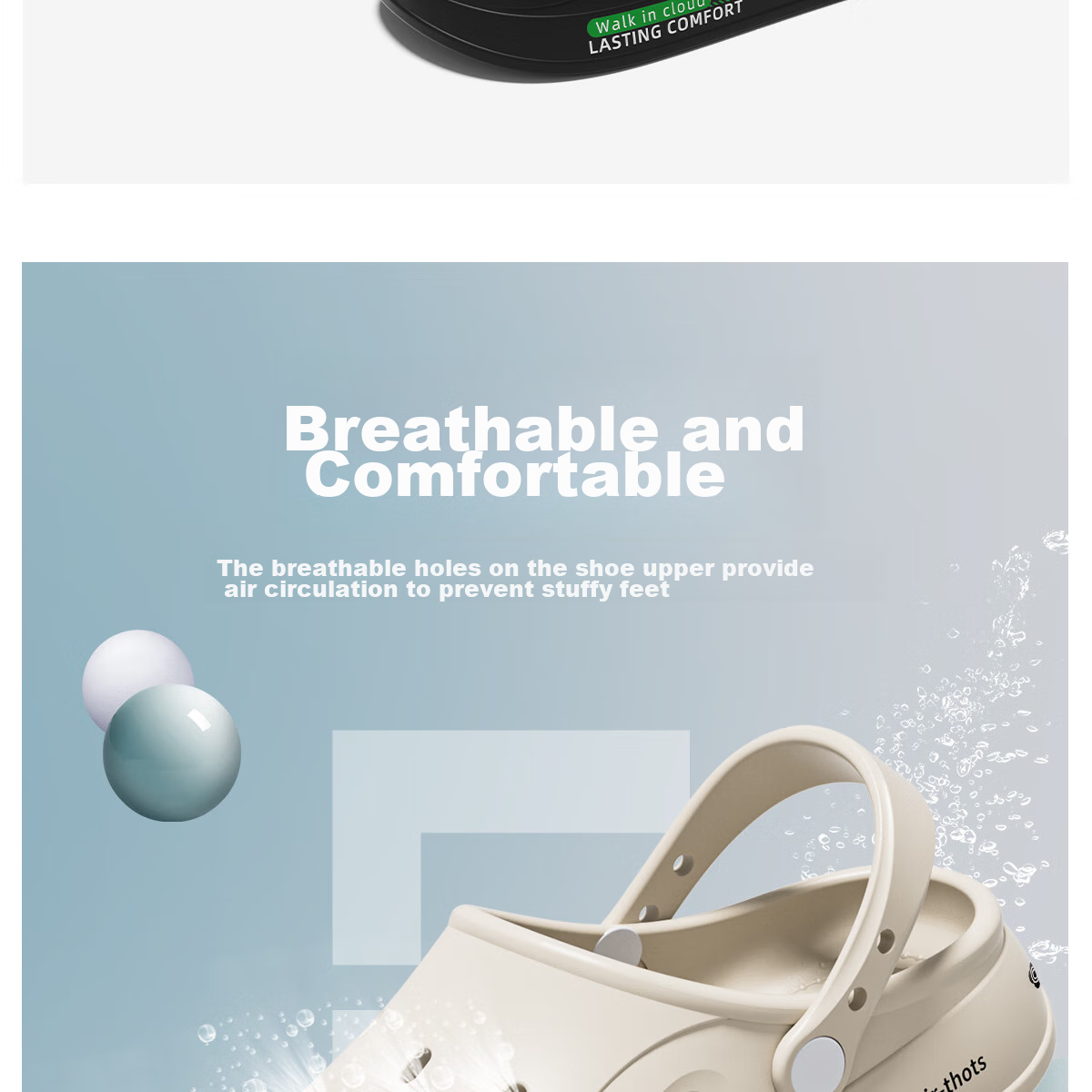 Grace Men's Perforated Shoes, Summer Outdoor Driving Sandals, Beach Shoes, EVA Odor-Resistant, Outdoor Wear, Non-Slip Surgical Room Slippers for Me 6