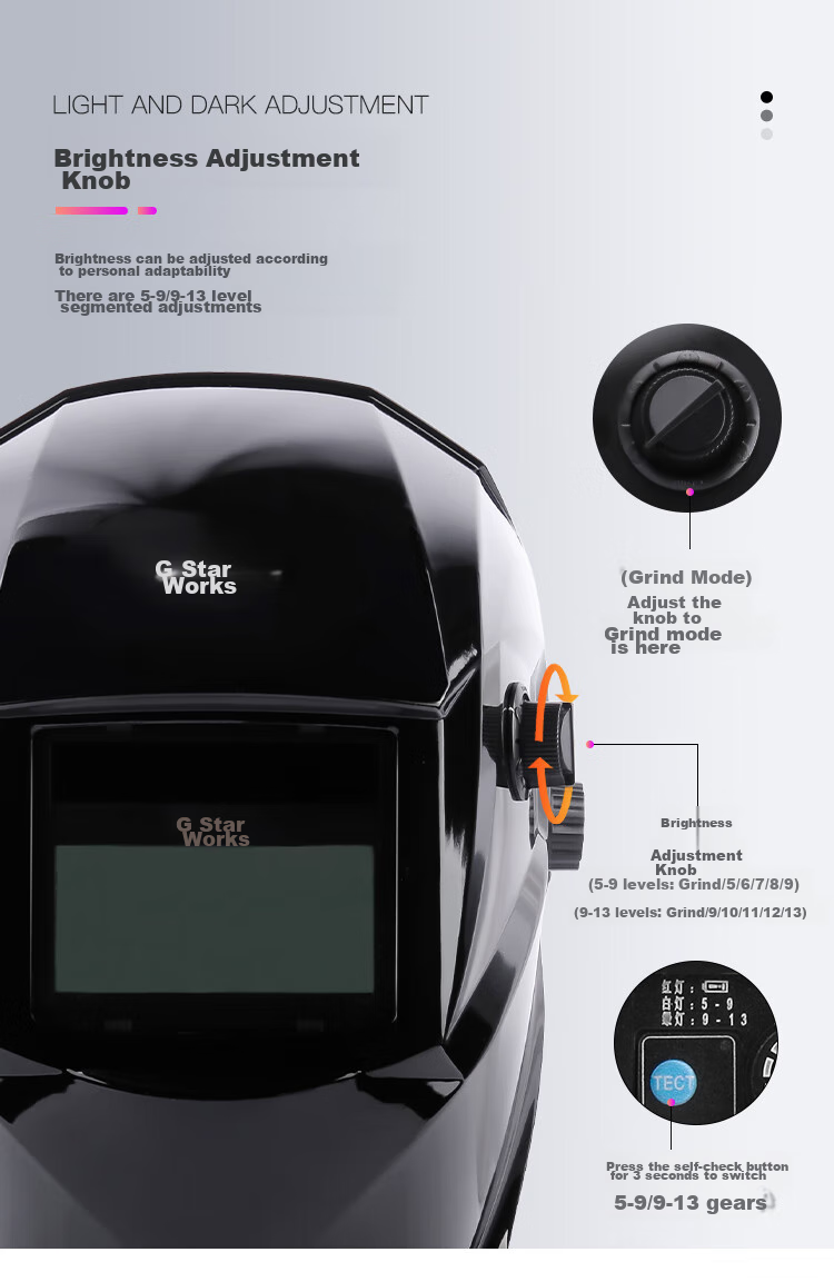 XINGGONG Welding Helmet with Auto-Darkening Thickened Face Shield, Welding Head-Mounted Protective Face Shield with Replaceable Battery, XGH692 8