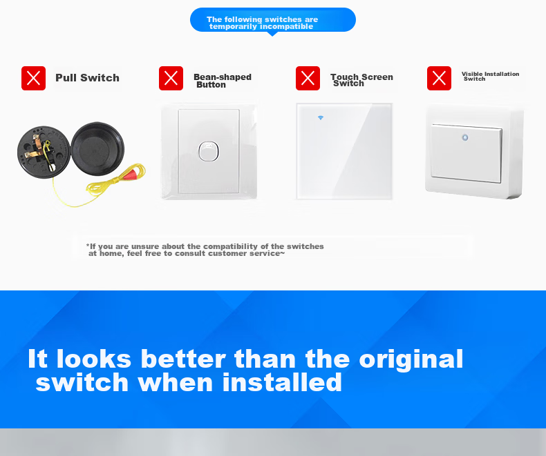 Xiya XYKGJL Smart Switch, Wireless Remote Control for Home Use, No Wiring Required, Remote Control Light Switch Device 12