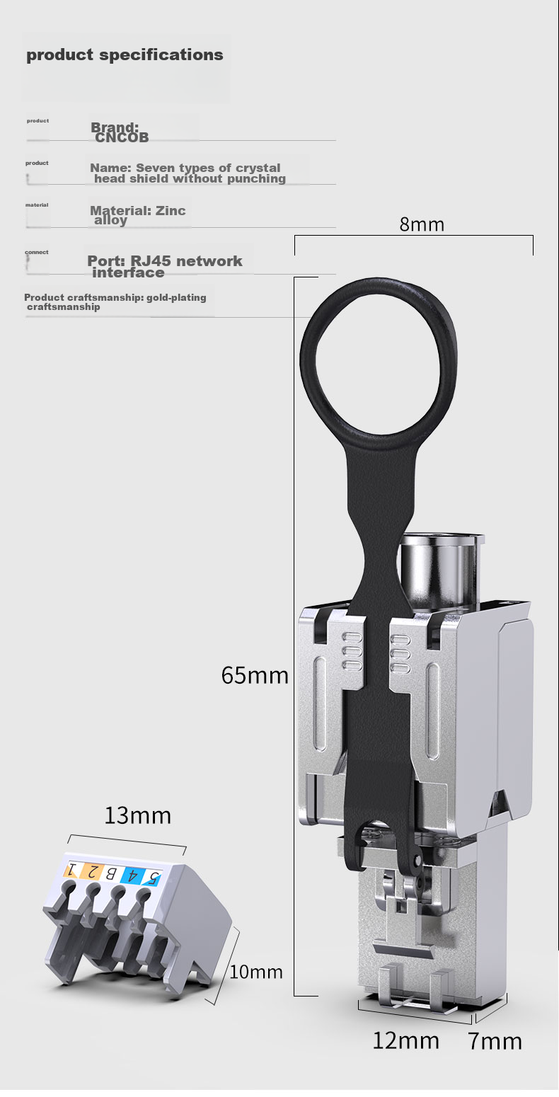 CNCOB Category 7 Ethernet Cable Connector, Tool-Free Engineering Grade CAT7 10 Gigabit Network Pull Ring Connector CN-8002 11