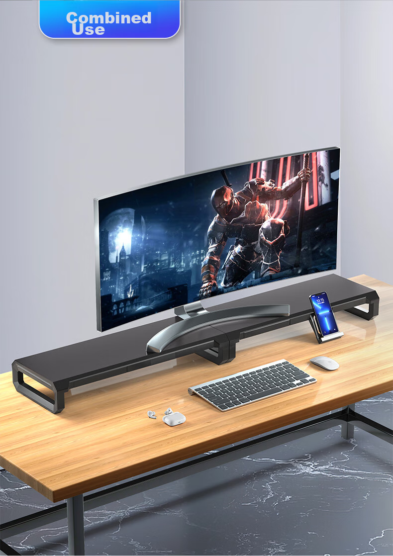 ICE COOREL Monitor Riser T2, Aluminum Alloy Panel Computer Stand, Monitor Screen Riser, Desktop Computer Desk Support 7
