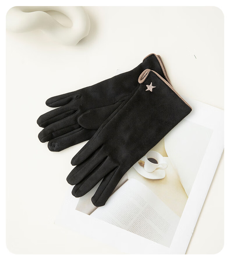 Siggi Women's Gloves, Autumn And Winter Windproof, Warm, Finger-Specific, Thin, Touchscreen Compatible, Fleece-Lined, Simple Solid Color, Cycling And Outdoor Use 16